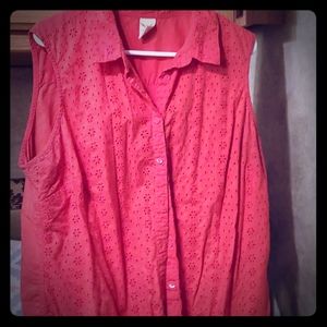 Sleeveless Women's Coral Color Top